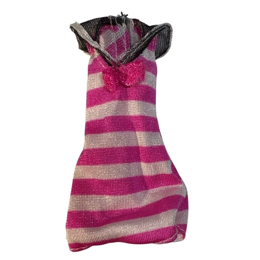 Monster High Swimsuit for Draculaura Skull Shores Pink and White Striped